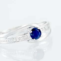 Bague Tanissia Or Blanc Saphir Et Diamant