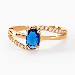 Bague Tyana Plaqué Or Jaune Pierre De Synthese Et Oxyde De Zirconium