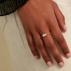 Bague Valentyne Plaque Or Jaune Oxyde De Zirconium