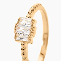 Bague Valentyne Plaque Or Jaune Oxyde De Zirconium