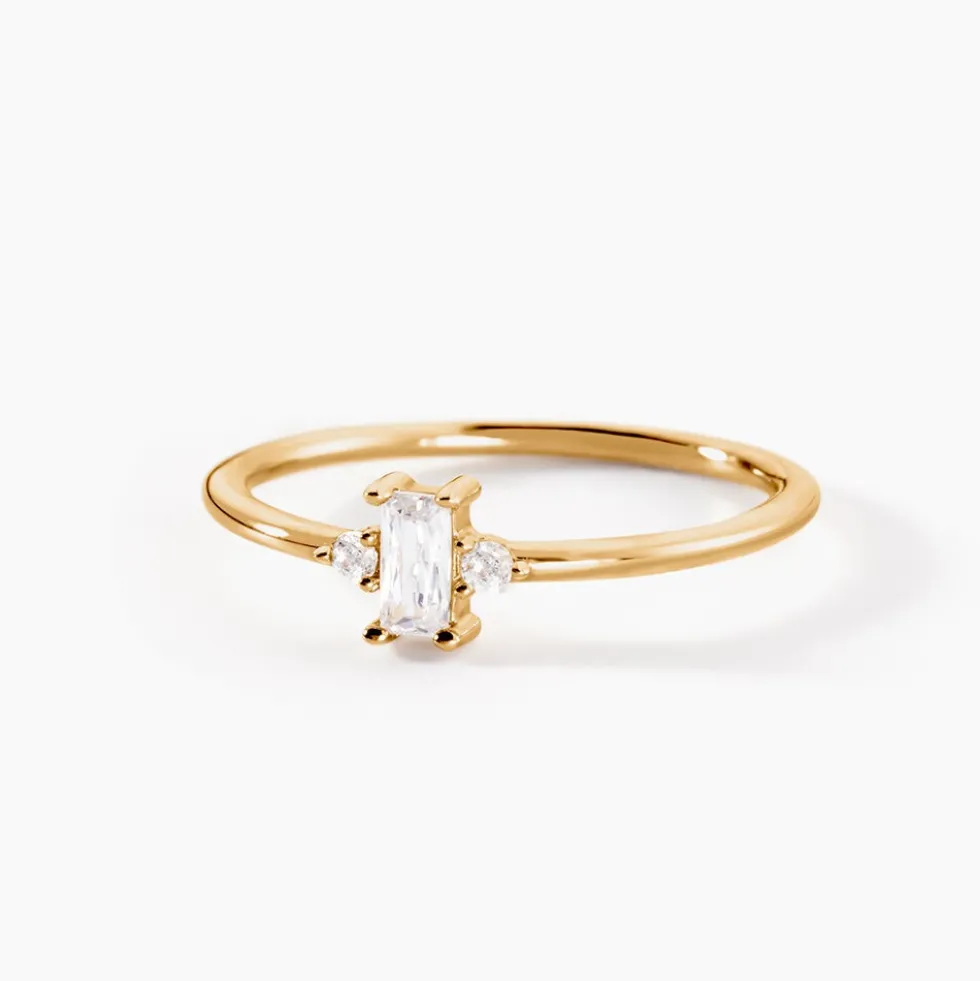 Bague Valentyne Plaque Or Jaune Oxyde De Zirconium