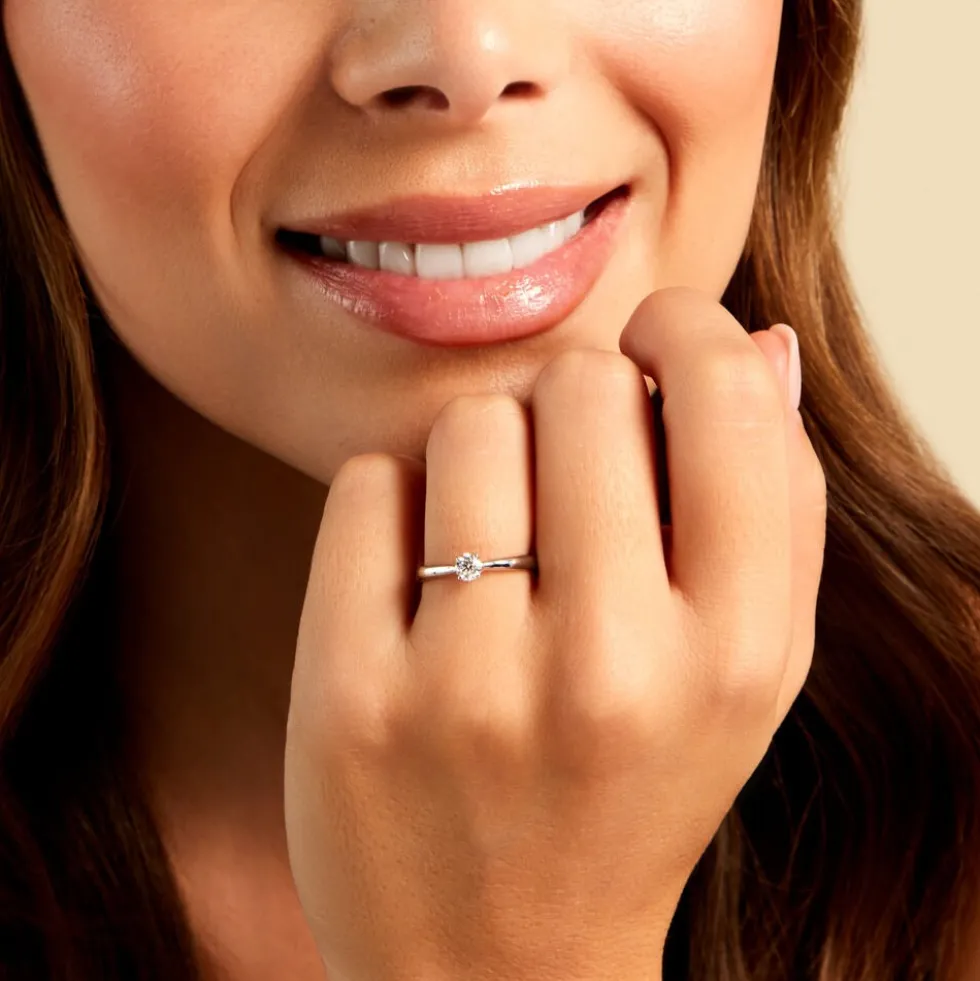 Bague Vicoeuria Ld Platine Blanc Diamant Synthétique