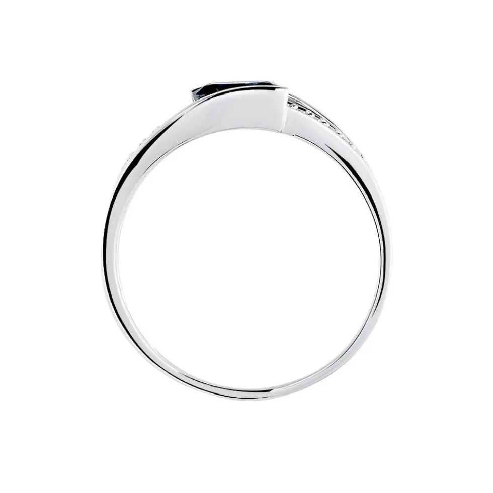 Bague Viyan Or Blanc Saphir Et Diamant