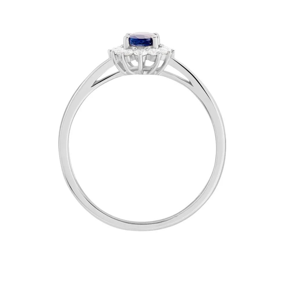 Bague Vladimir Or Blanc Saphir Diamants