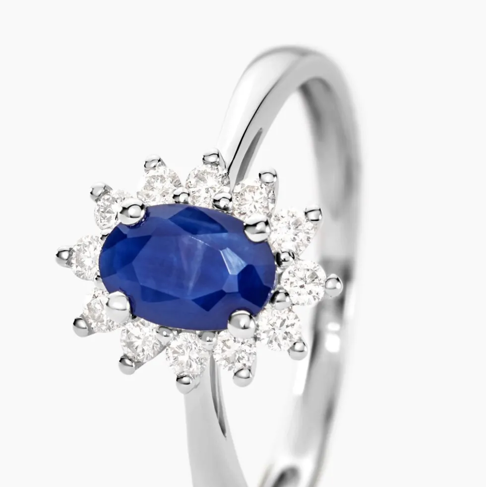 Bague Vladimir Or Blanc Saphir Diamants