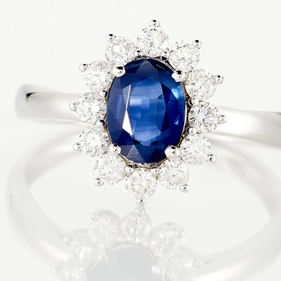 Bague Vladimir Or Blanc Saphir Diamants
