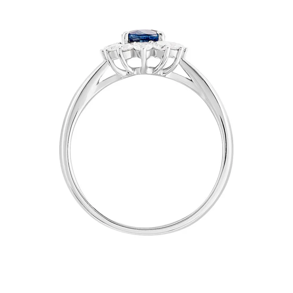 Bague Vladimir Or Blanc Saphir Diamants