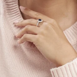 Bague Vladimir Or Blanc Saphir Diamants