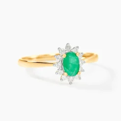 Bague Vladimir Or Jaune Emeraude Diamants