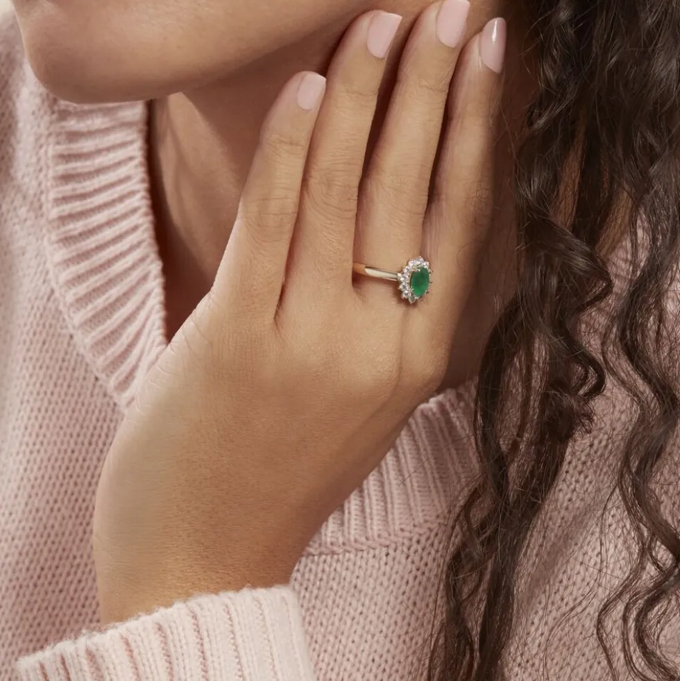 Bague Vladimir Or Jaune Emeraude Diamants
