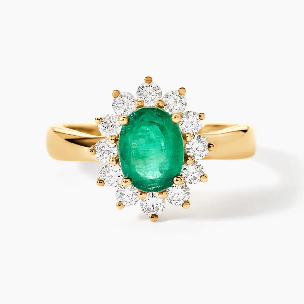 Bague Vladimir Or Jaune Emeraude Diamants