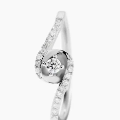 Bague Vrille Accompagnee Or Blanc Diamant