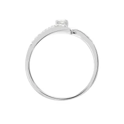 Bague Vrille Accompagnee Or Blanc Diamant