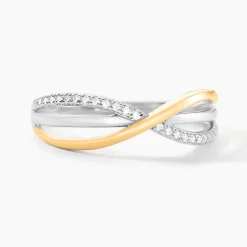 Bague Yvanne Or Jaune Argent Blanc Oxyde De Zirconium