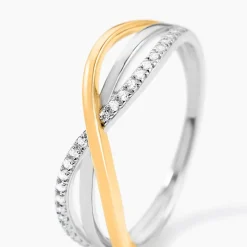 Bague Yvanne Or Jaune Argent Blanc Oxyde De Zirconium