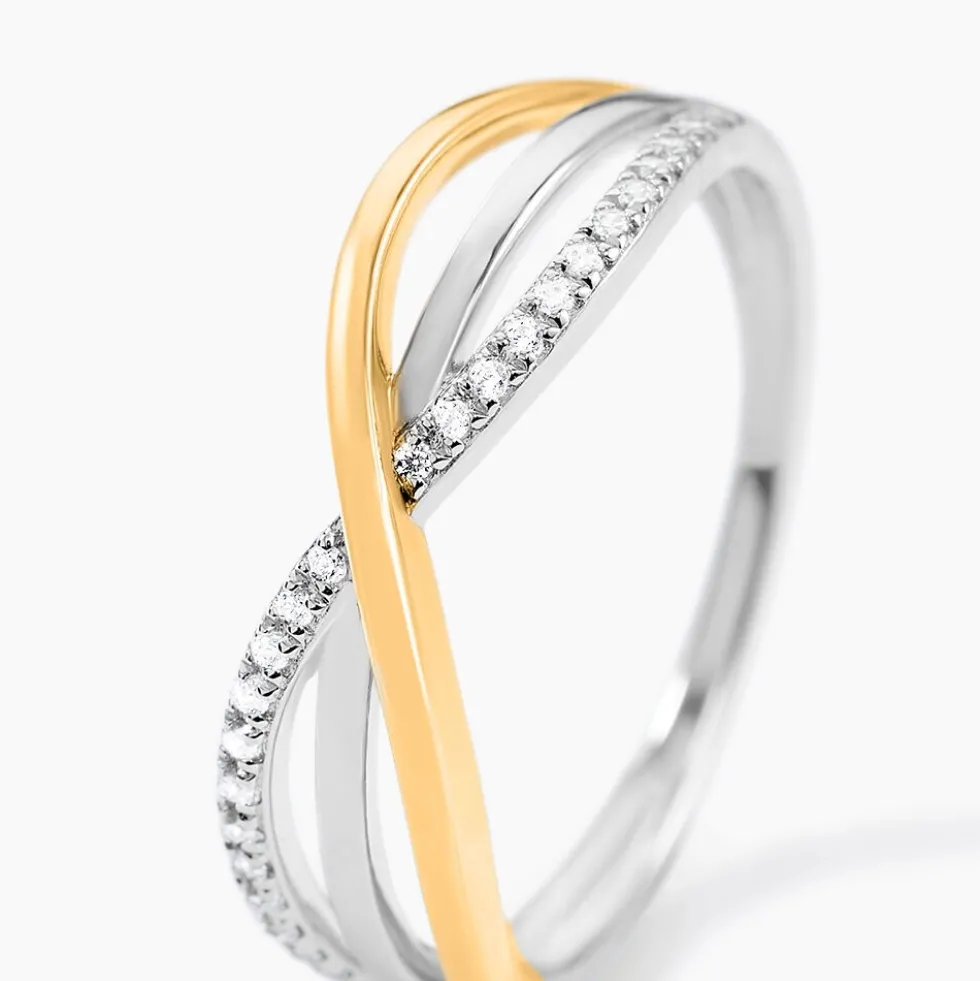 Bague Yvanne Or Jaune Argent Blanc Oxyde De Zirconium