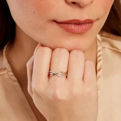Bague Yvanne Or Jaune Argent Blanc Oxyde De Zirconium