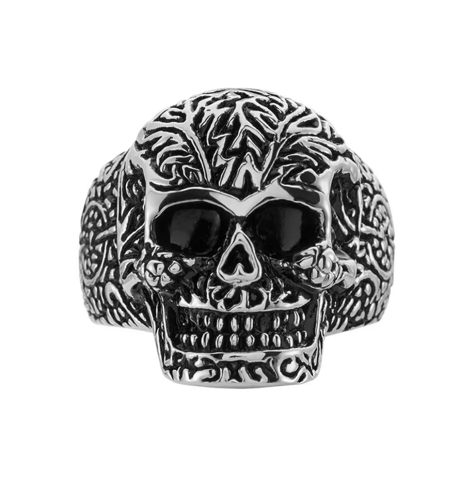 Bague Acier Blanc Et Noir Valentik