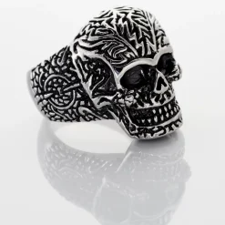 Bague Acier Blanc Et Noir Valentik