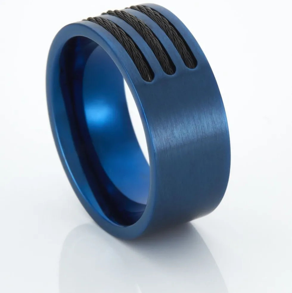 Bague Acier Bleu Luke