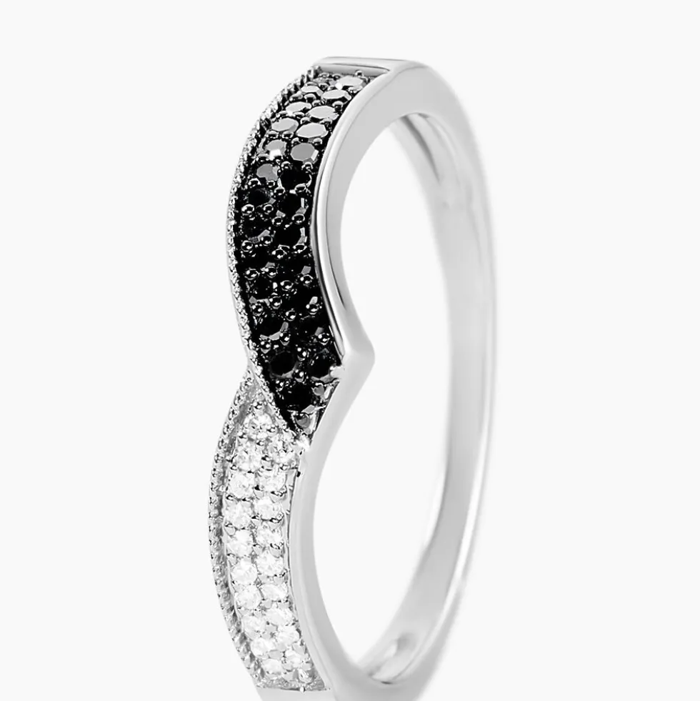 Bague Aile De Mouette Or Blanc Diamant