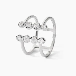 Bague Ajustable Janvier Argent Oxydes De Zirconium