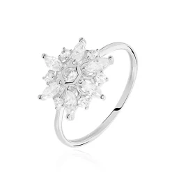 Bague Allassane Or Blanc Oxyde De Zirconium