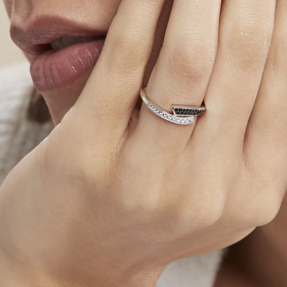 Bague Argent Blanc Agafya Oxydes De Zirconium