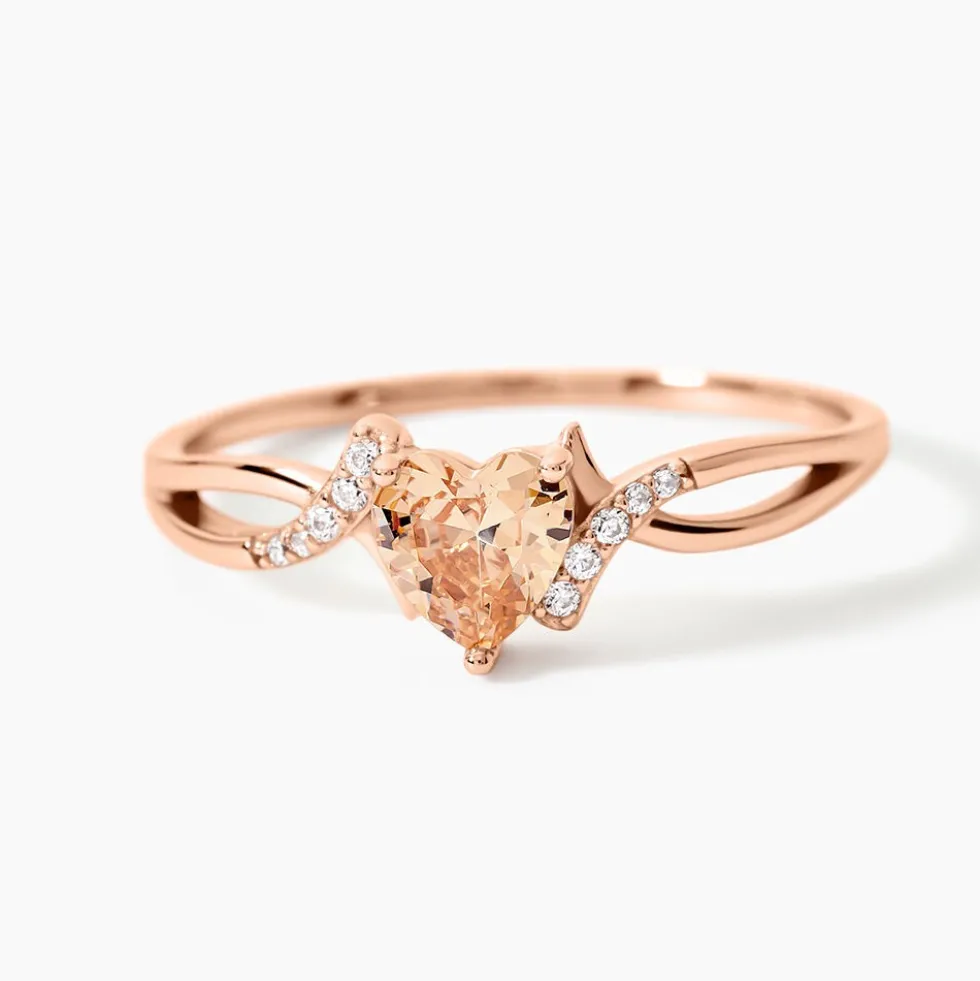 Bague Argent Rose Avalon Oxyde De Zirconium