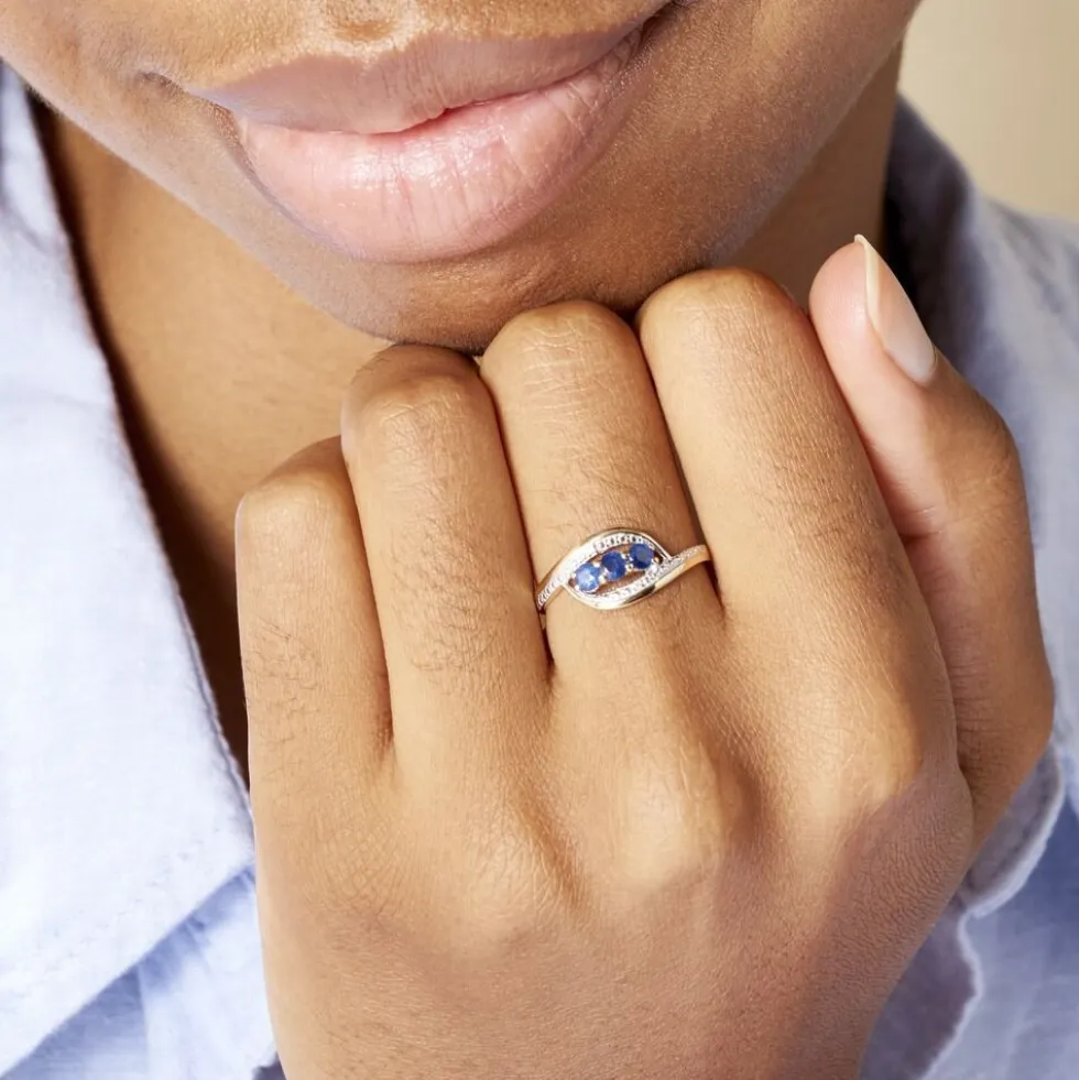Bague Aurora Or Bicolore Saphir Et Diamant