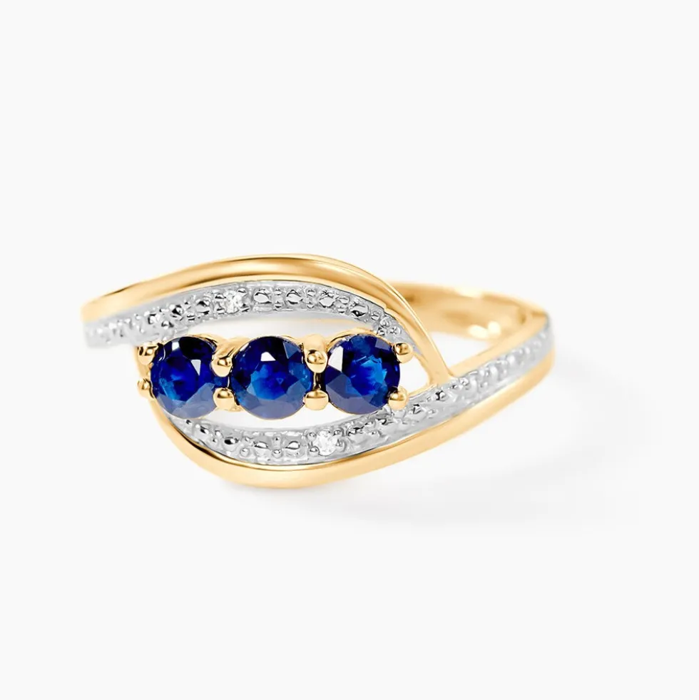 Bague Aurora Or Bicolore Saphir Et Diamant
