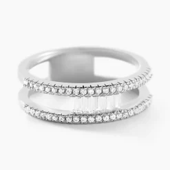 Bague Baroque Party Argent Blanc Oxyde De Zirconium