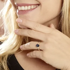 Bague Billel Or Jaune Saphir Diamant