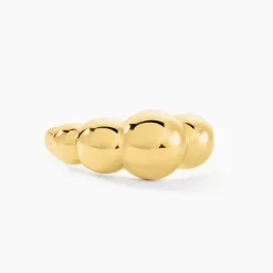 Bague Bulle Doree Acier Jaune