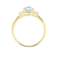 Bague Carroll Or Jaune Topaze Oxyde De Zirconium