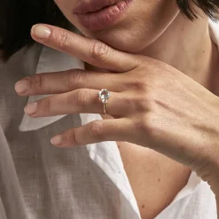 Bague Carroll Or Jaune Topaze Oxyde De Zirconium
