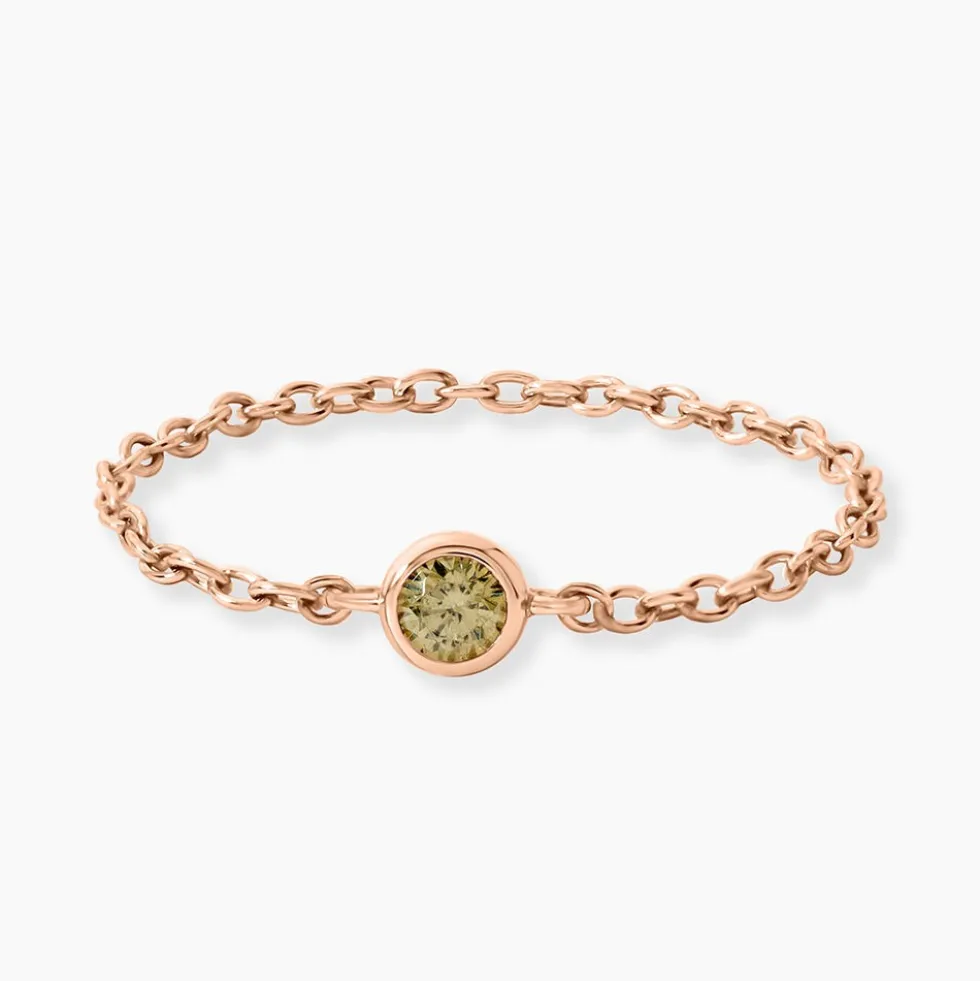 Bague Chaine Madalyn Argent Rose Oxyde De Zirconium