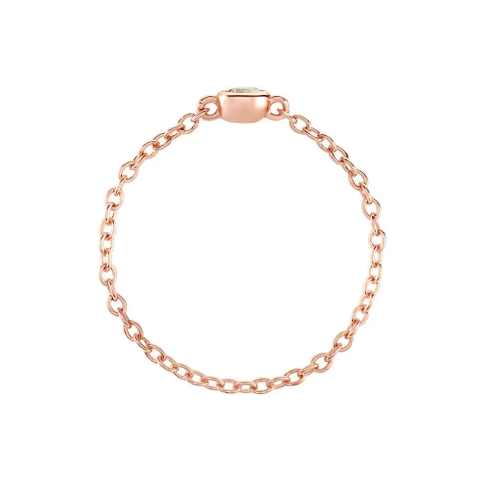 Bague Chaine Madalyn Argent Rose Oxyde De Zirconium