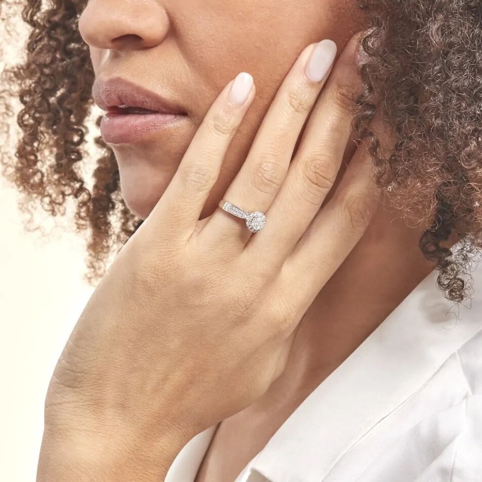 Bague Chou Or Blanc Diamant