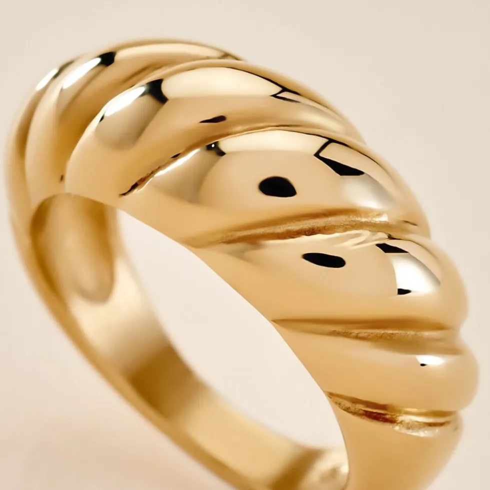 Bague Clive Acier Doré