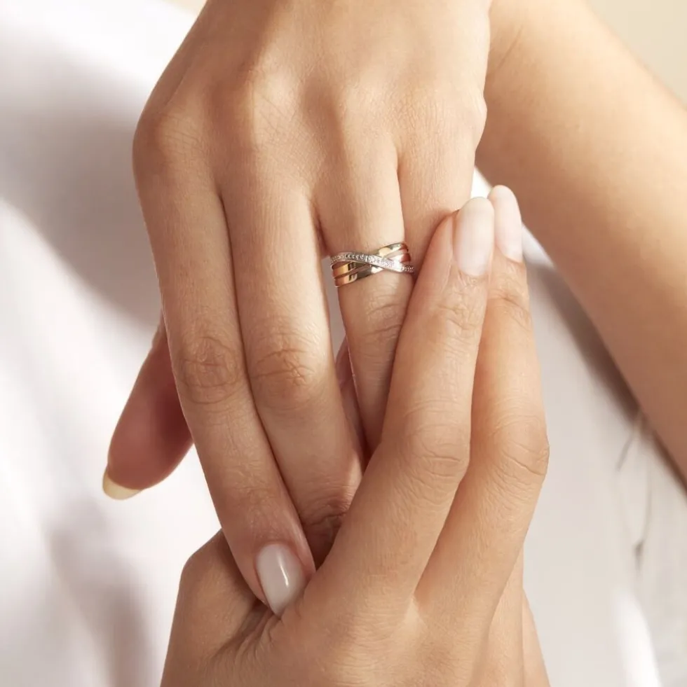 Bague Cramitia Or Tricolore Diamant