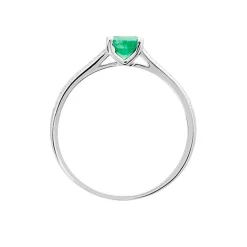 Bague Crista Or Blanc Emeraude Et Diamant