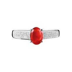 Bague Crista Or Blanc Rubis Et Diamant