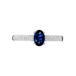 Bague Crista Or Blanc Saphir Et Diamant