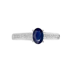 Bague Crista Or Blanc Saphir Et Diamant
