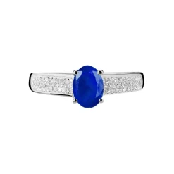 Bague Crista Or Blanc Saphir Et Diamant