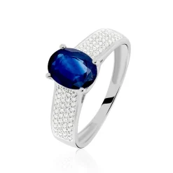 Bague Crista Or Blanc Saphir Et Diamant