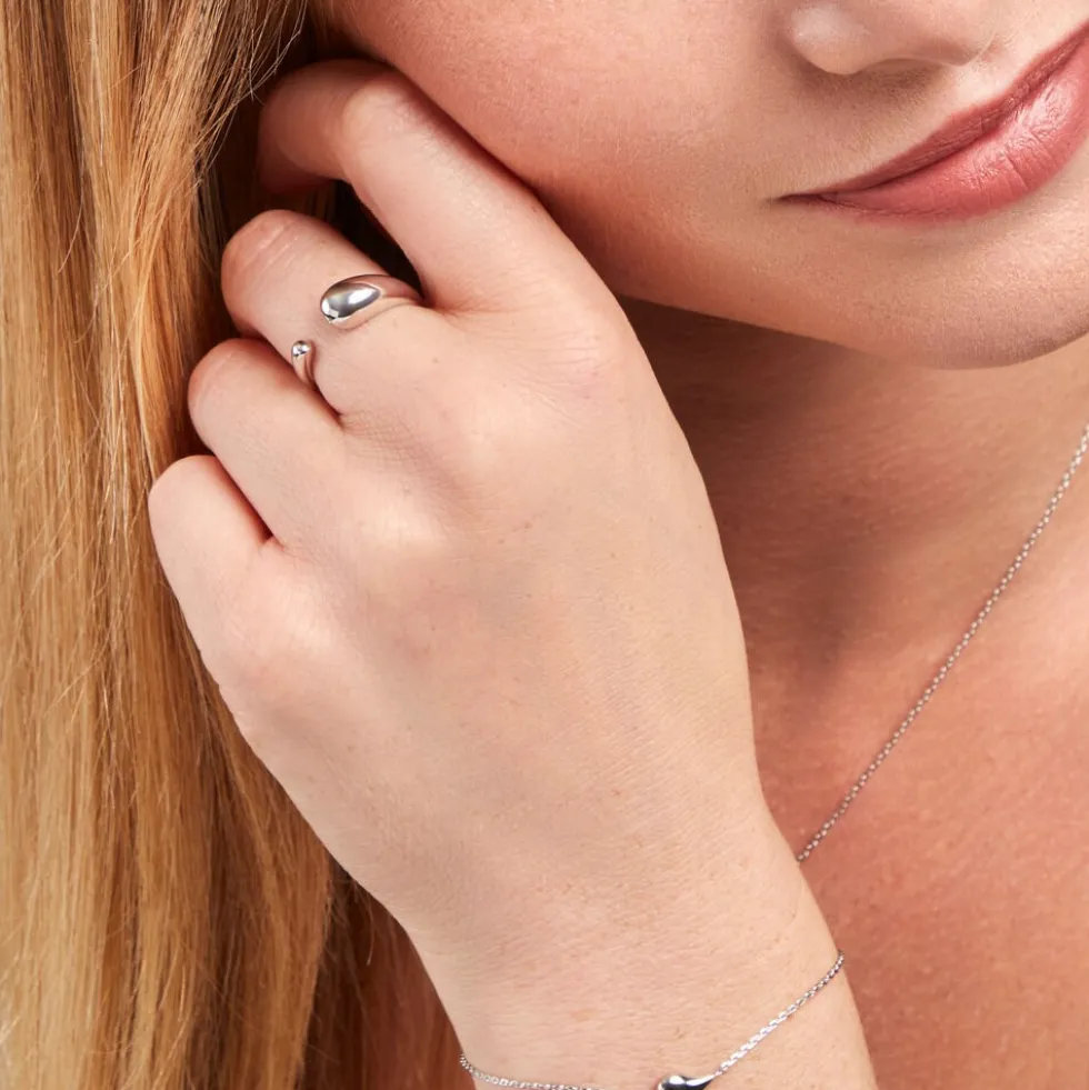 Bague Curve Argent Blanc