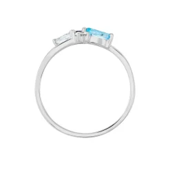 Bague Daurine Or Blanc Oxyde De Zirconium Iolite