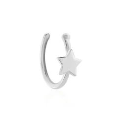 Bague D'oreille Puce Unitaire Astre Argent Blanc